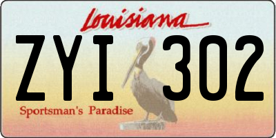 LA license plate ZYI302