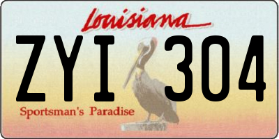 LA license plate ZYI304