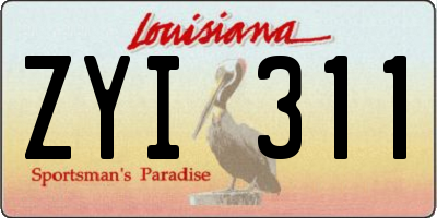 LA license plate ZYI311