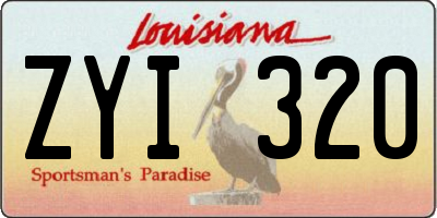 LA license plate ZYI320