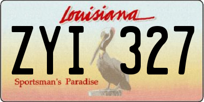 LA license plate ZYI327