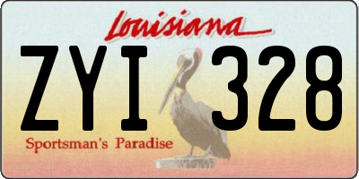 LA license plate ZYI328