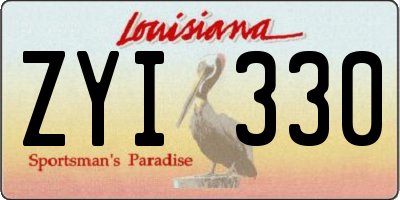 LA license plate ZYI330