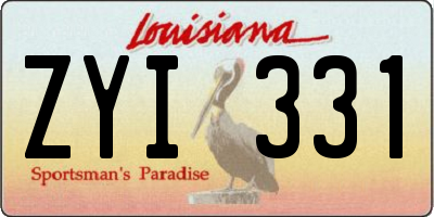 LA license plate ZYI331