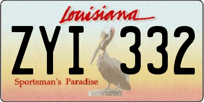 LA license plate ZYI332