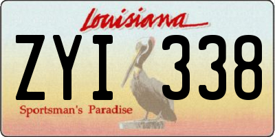 LA license plate ZYI338