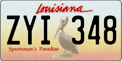 LA license plate ZYI348