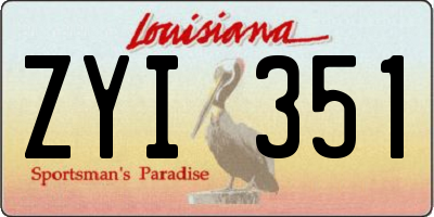 LA license plate ZYI351