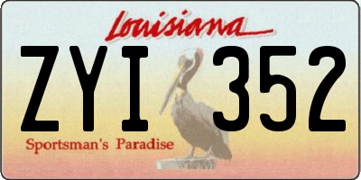 LA license plate ZYI352