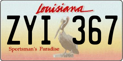 LA license plate ZYI367