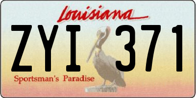 LA license plate ZYI371