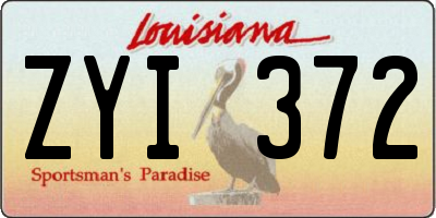 LA license plate ZYI372