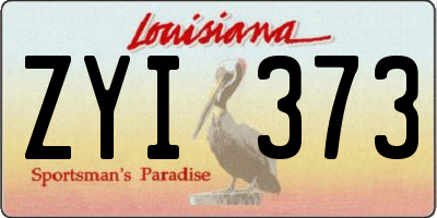 LA license plate ZYI373