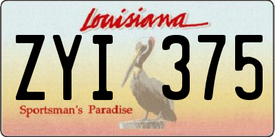 LA license plate ZYI375