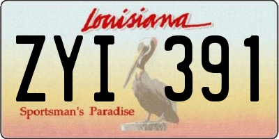LA license plate ZYI391