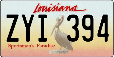 LA license plate ZYI394