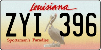 LA license plate ZYI396