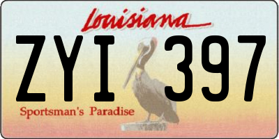 LA license plate ZYI397