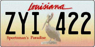 LA license plate ZYI422