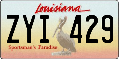 LA license plate ZYI429