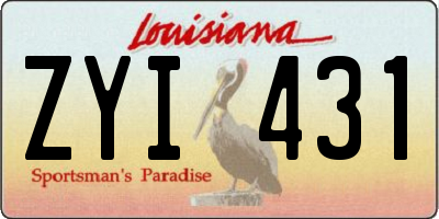 LA license plate ZYI431