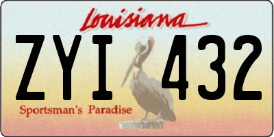LA license plate ZYI432