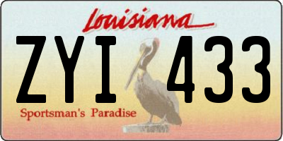 LA license plate ZYI433