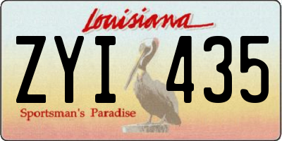 LA license plate ZYI435