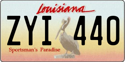 LA license plate ZYI440