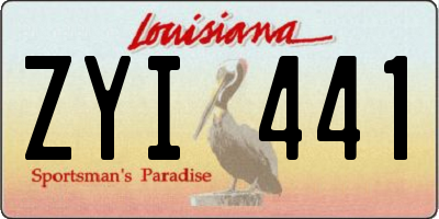 LA license plate ZYI441