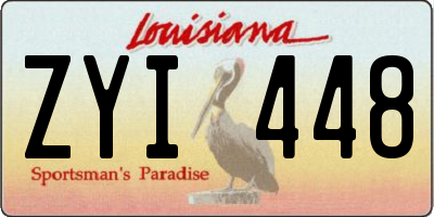LA license plate ZYI448