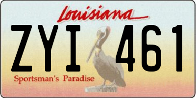 LA license plate ZYI461