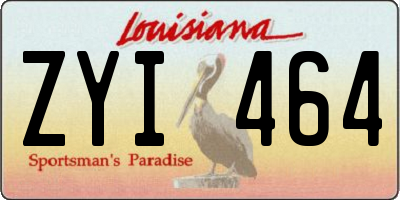 LA license plate ZYI464