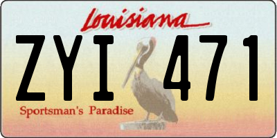 LA license plate ZYI471