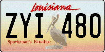 LA license plate ZYI480