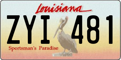 LA license plate ZYI481