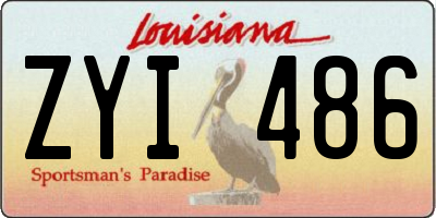 LA license plate ZYI486