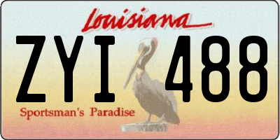 LA license plate ZYI488
