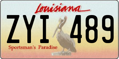 LA license plate ZYI489