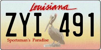 LA license plate ZYI491
