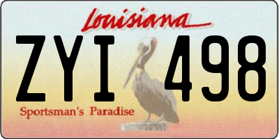 LA license plate ZYI498