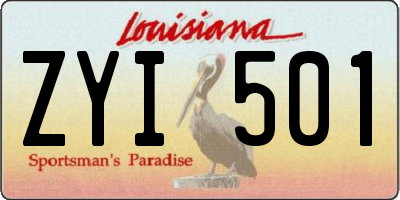 LA license plate ZYI501