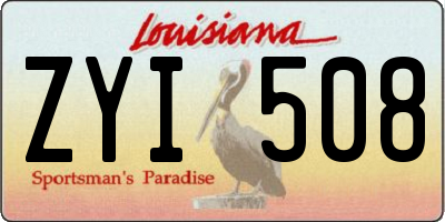 LA license plate ZYI508