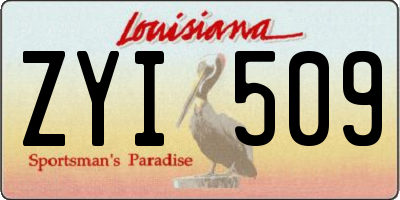 LA license plate ZYI509