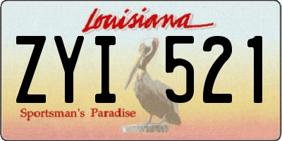 LA license plate ZYI521