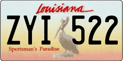 LA license plate ZYI522