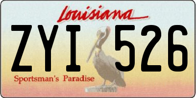 LA license plate ZYI526
