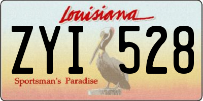 LA license plate ZYI528