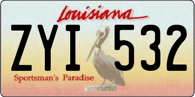LA license plate ZYI532