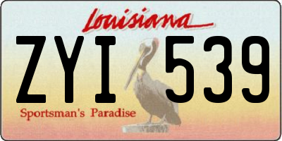 LA license plate ZYI539